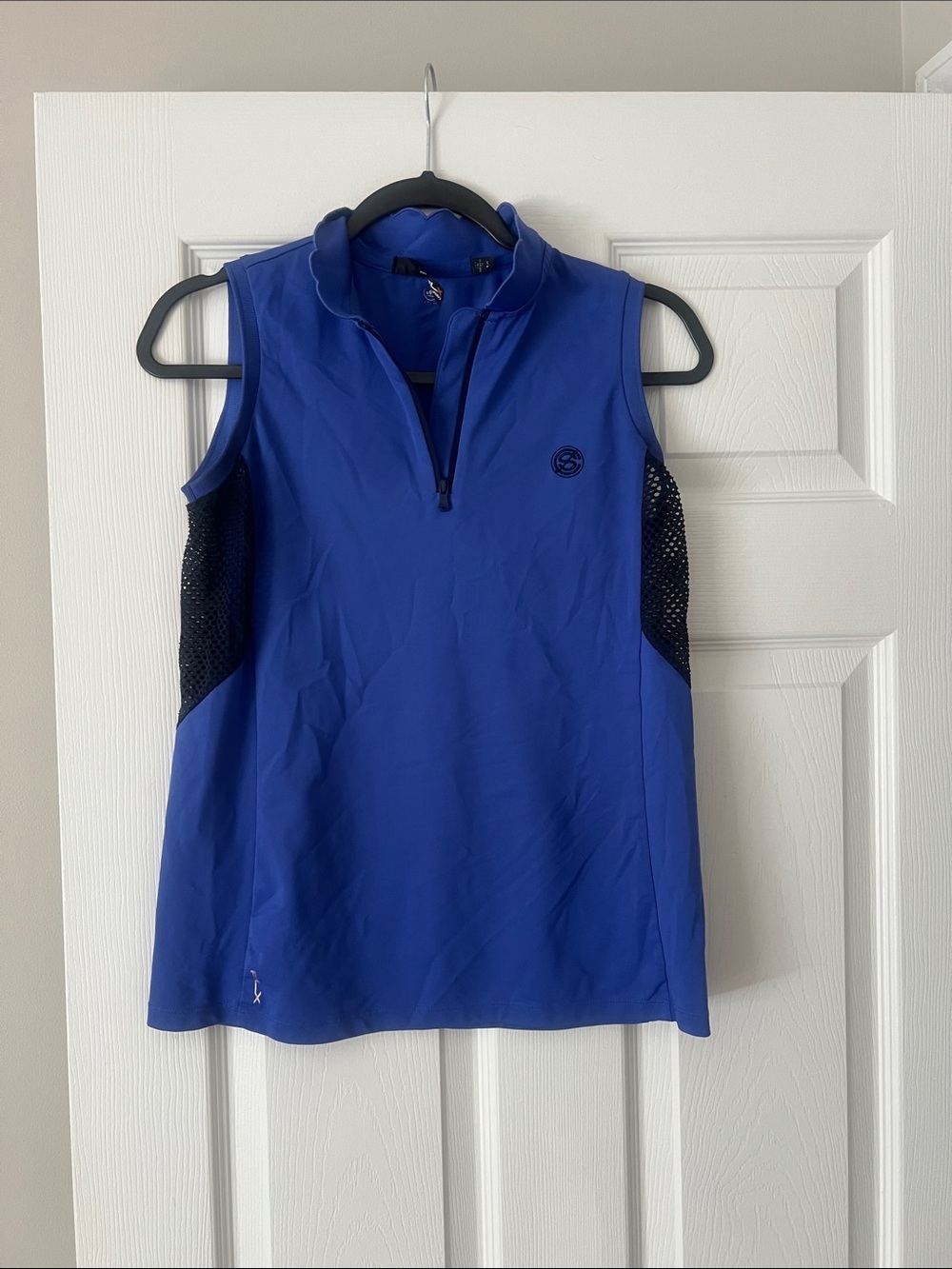 RLX Ralph Lauren Royal Blue Sleeveless Quarter-Zip Performance Tank